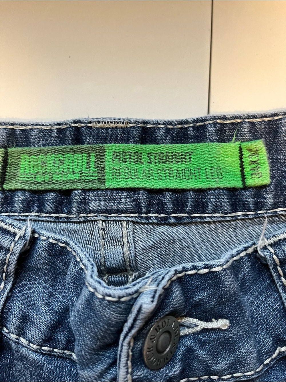 Classic men’s Rock and Roll Blue Denim Jeans - Casual Everyday Fit 34/30 - Picture 6 of 8